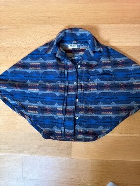 Pendleton x Levis Multicolor Blue Patterned Button-Front Cape